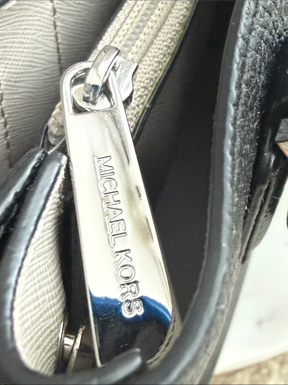 Michael Kors Adele Small Black Pebbled Leather Satchel with Lock Charm